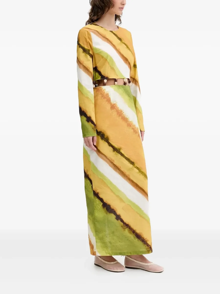diagonal-print beaded-waist maxi dress 3
