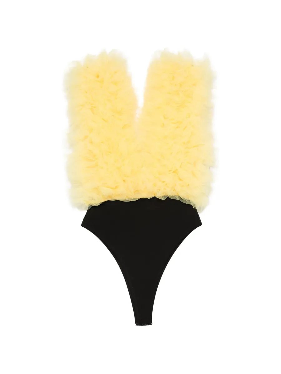 ruffled tulle-panel bodysuit 3