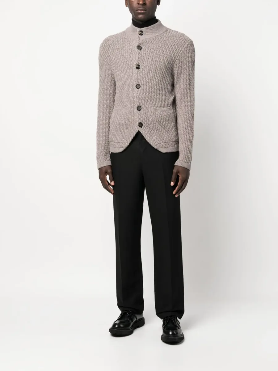 textured-knit merino wool cardigan 3