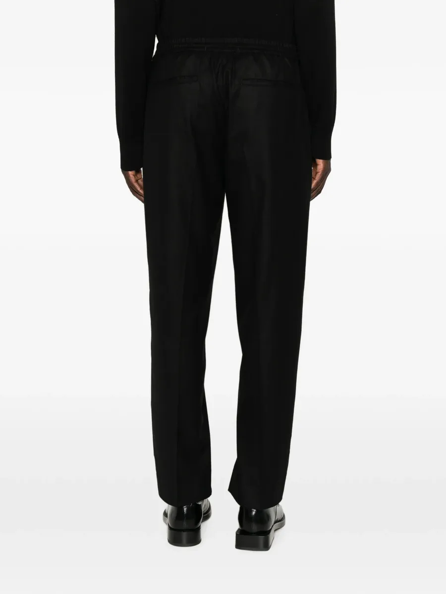 elasticated-waistband pressed-crease trousers 4