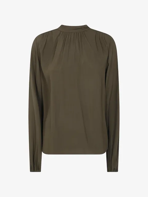 bow-detail pleated blouse