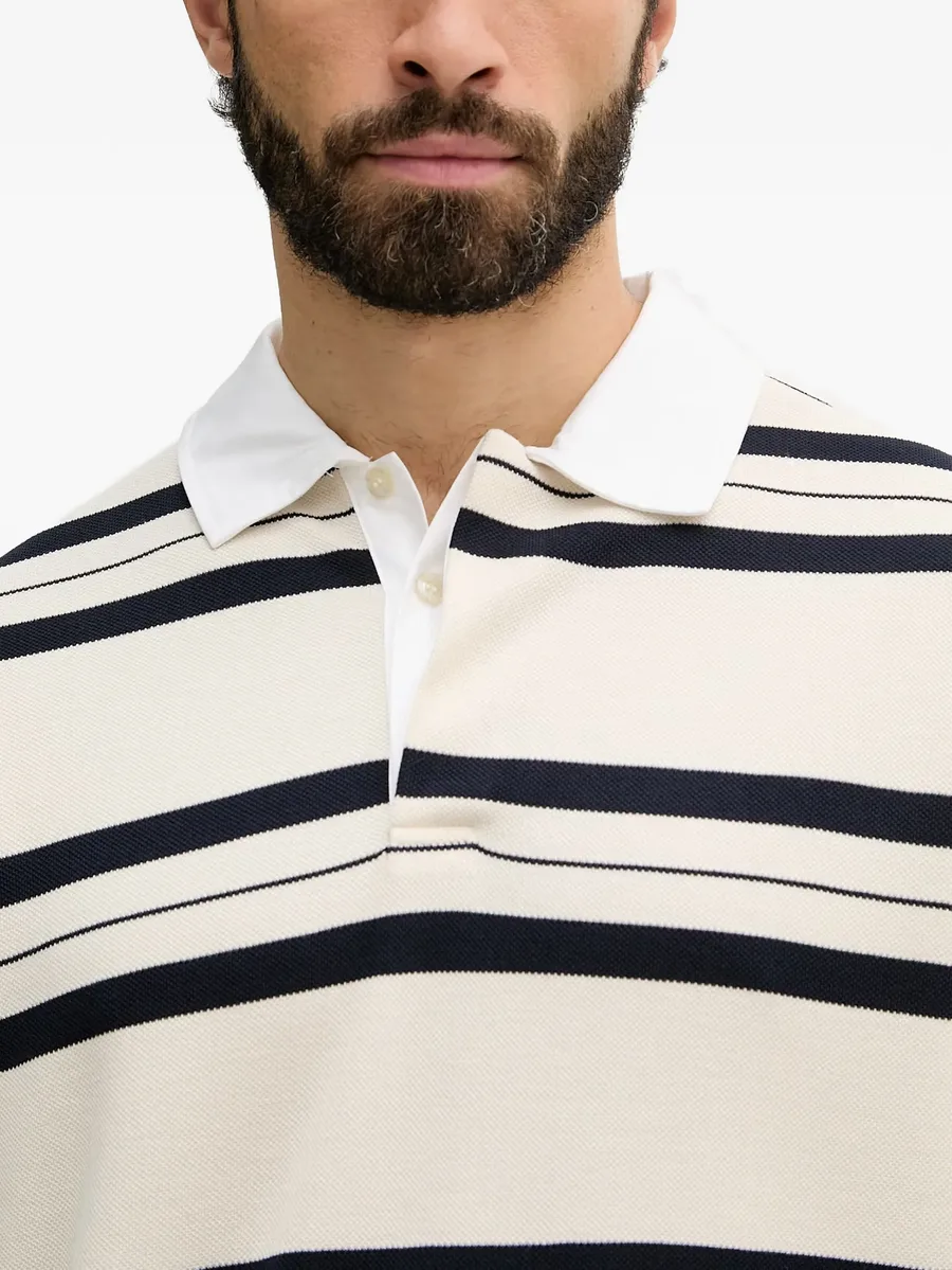 striped long-sleeve polo-collar sweater 7