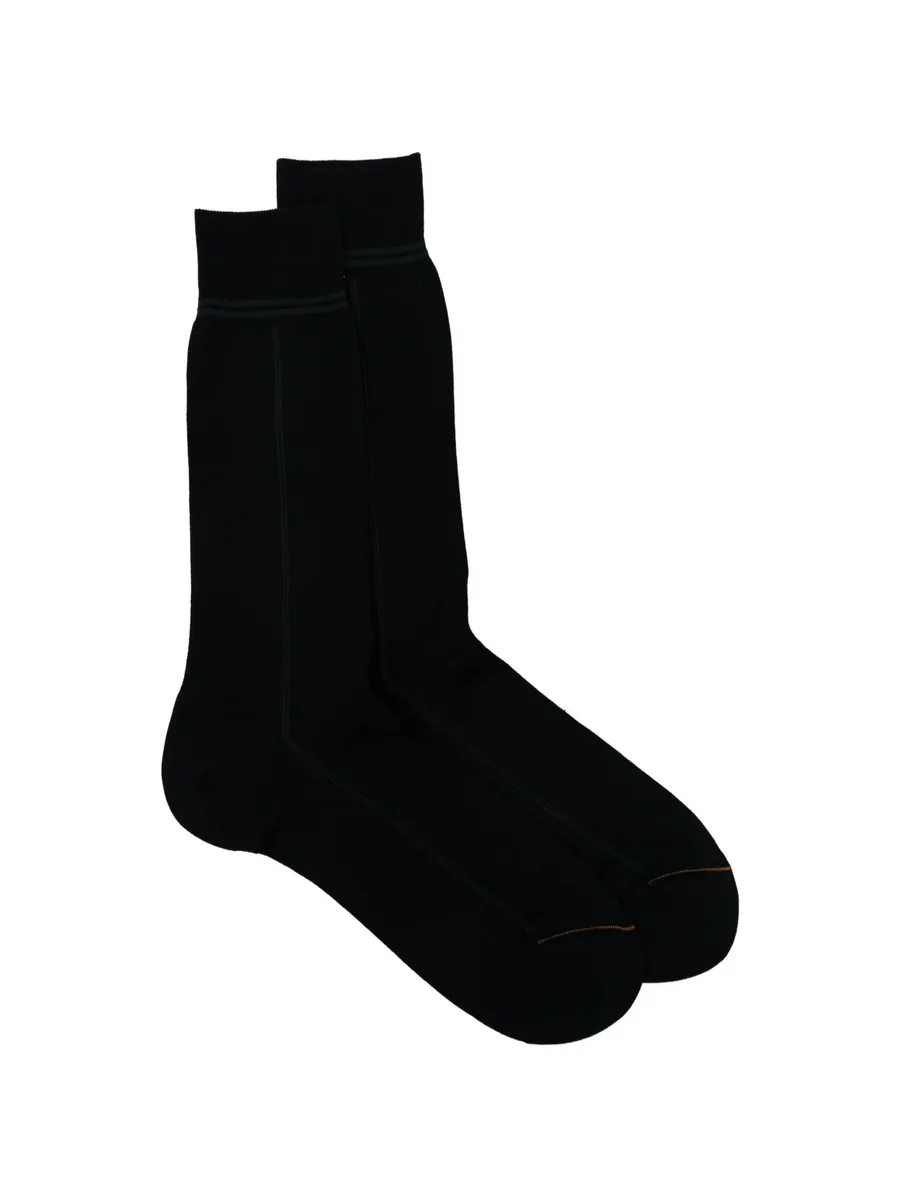 ribbed-knit striped-trim socks 1