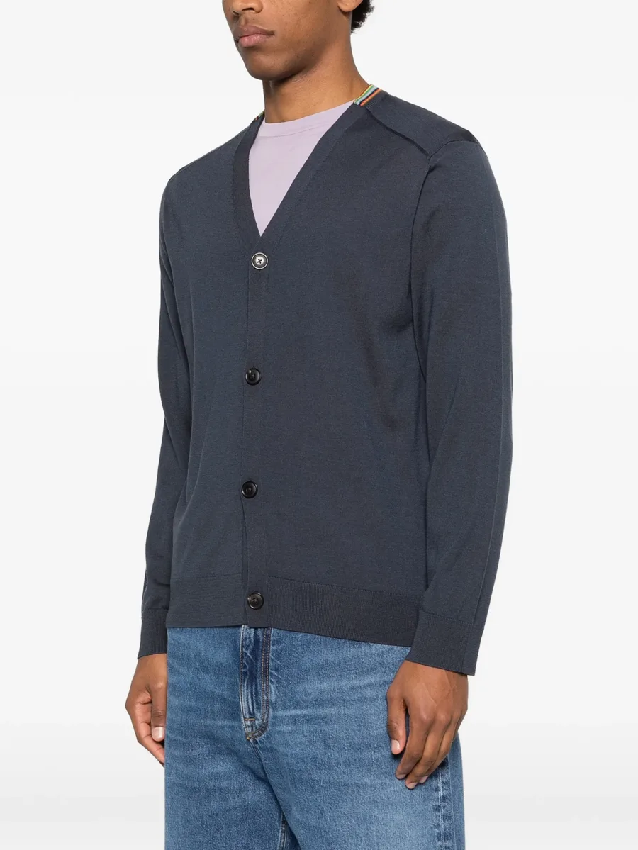 Signature Stripe striped V-neck cardigan 6