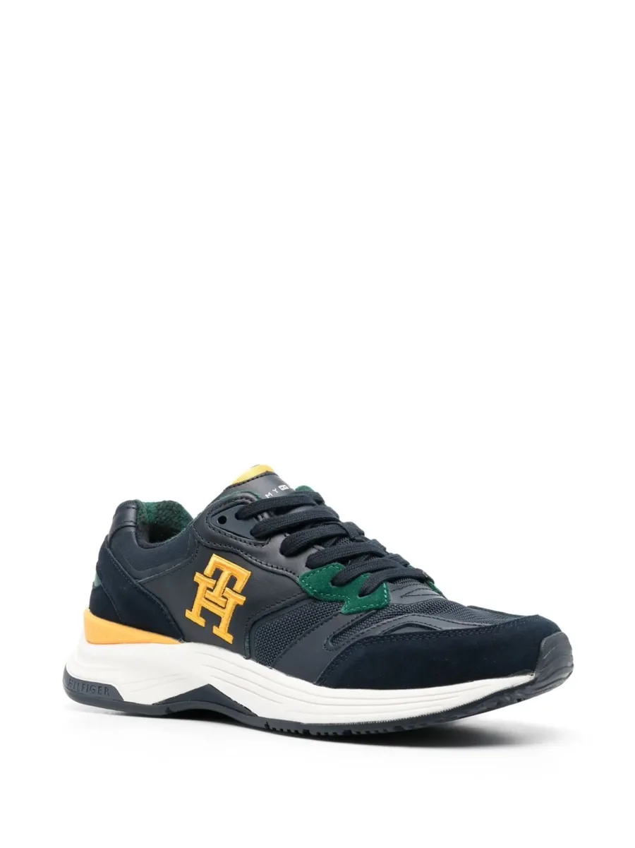 logo-embroidered lace-up sneakers 4
