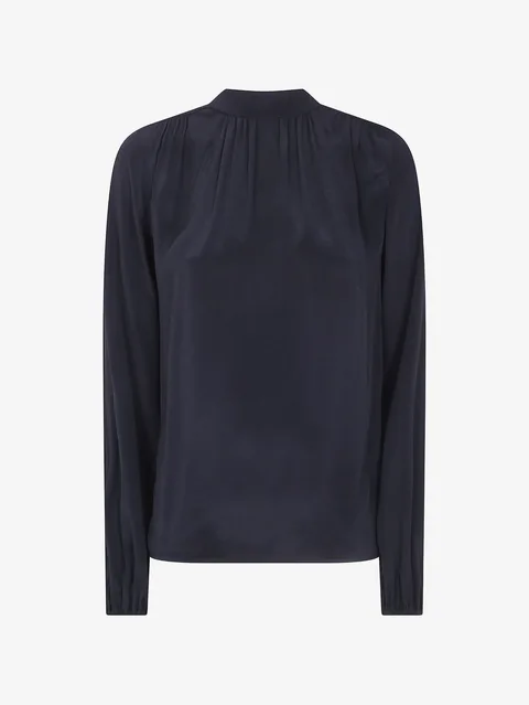 pussy-bow long-sleeve blouse