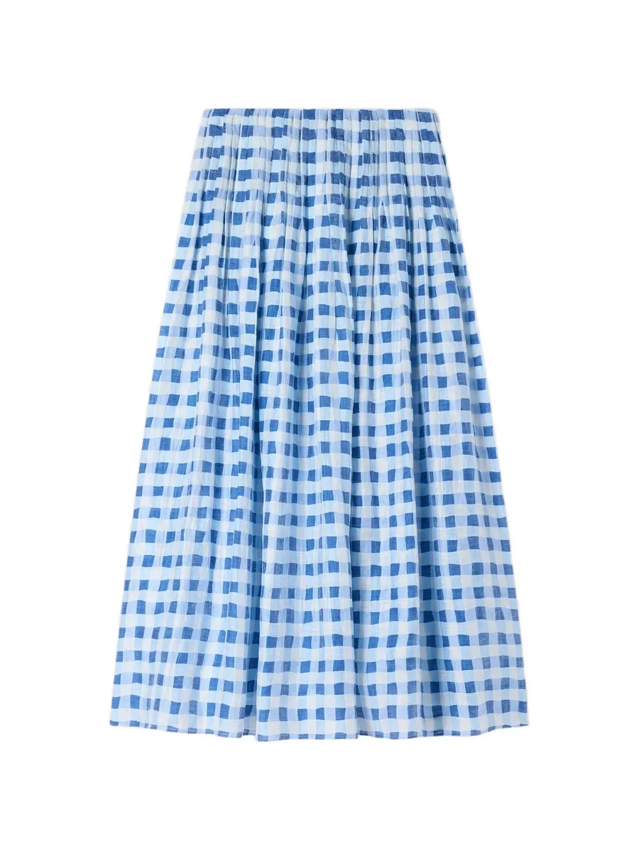maxi gingham linen skirt 2