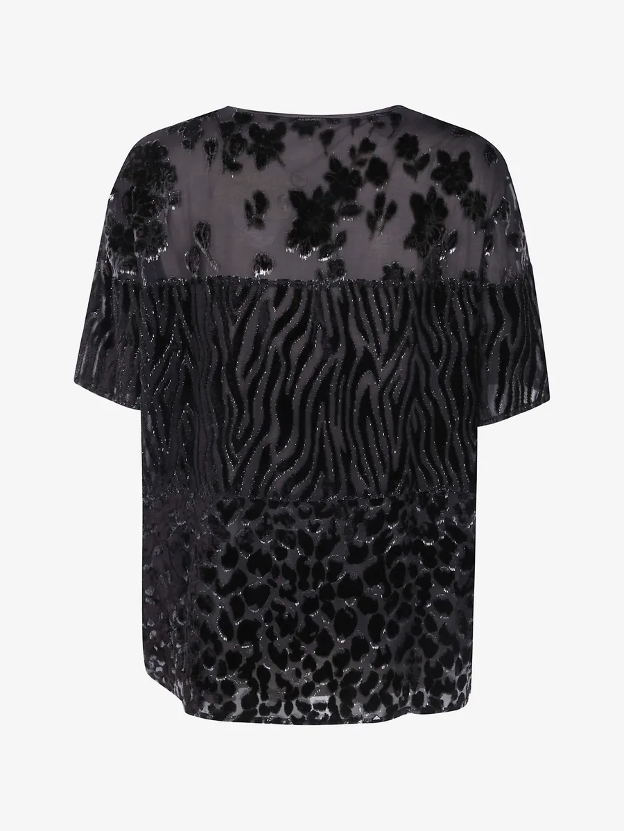 patchwork devoré-effect T-shirt 2
