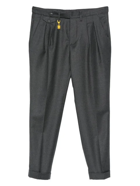 double-pleat flannel trousers