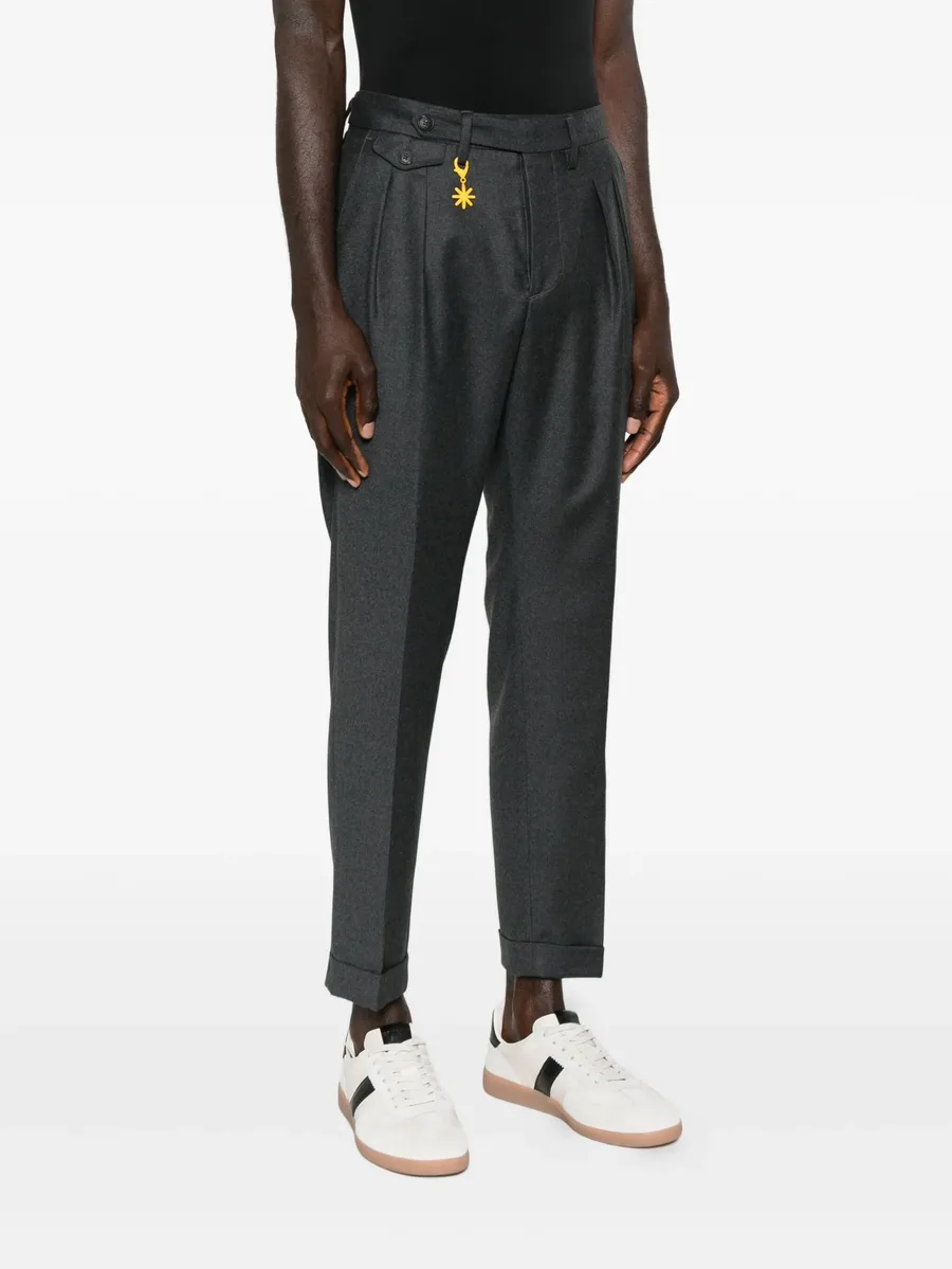 double-pleat flannel trousers 6