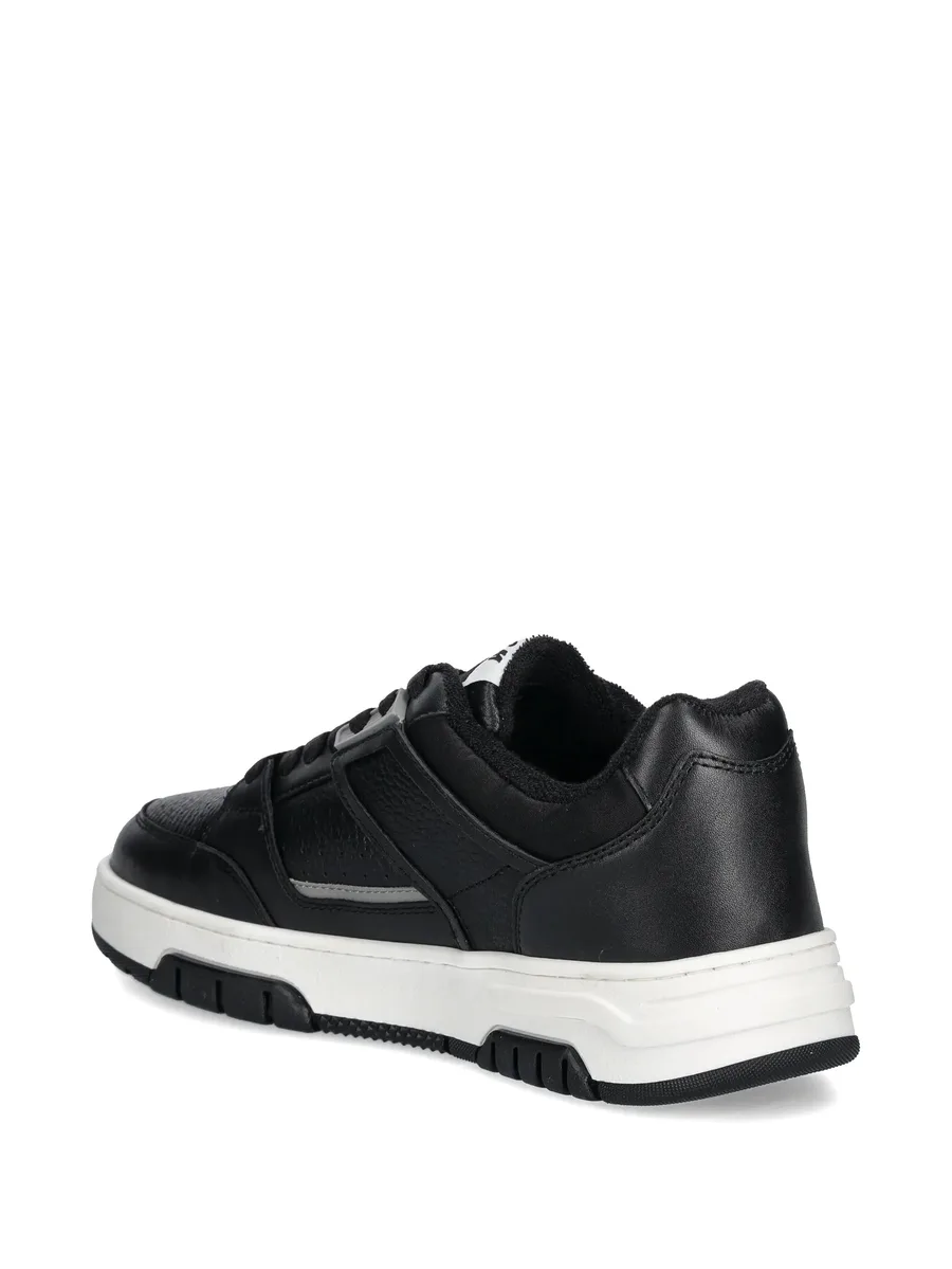 panelled leather sneakers 6