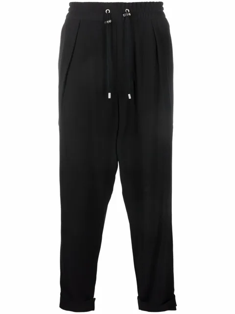 slouchy crepe tapered-leg track pants