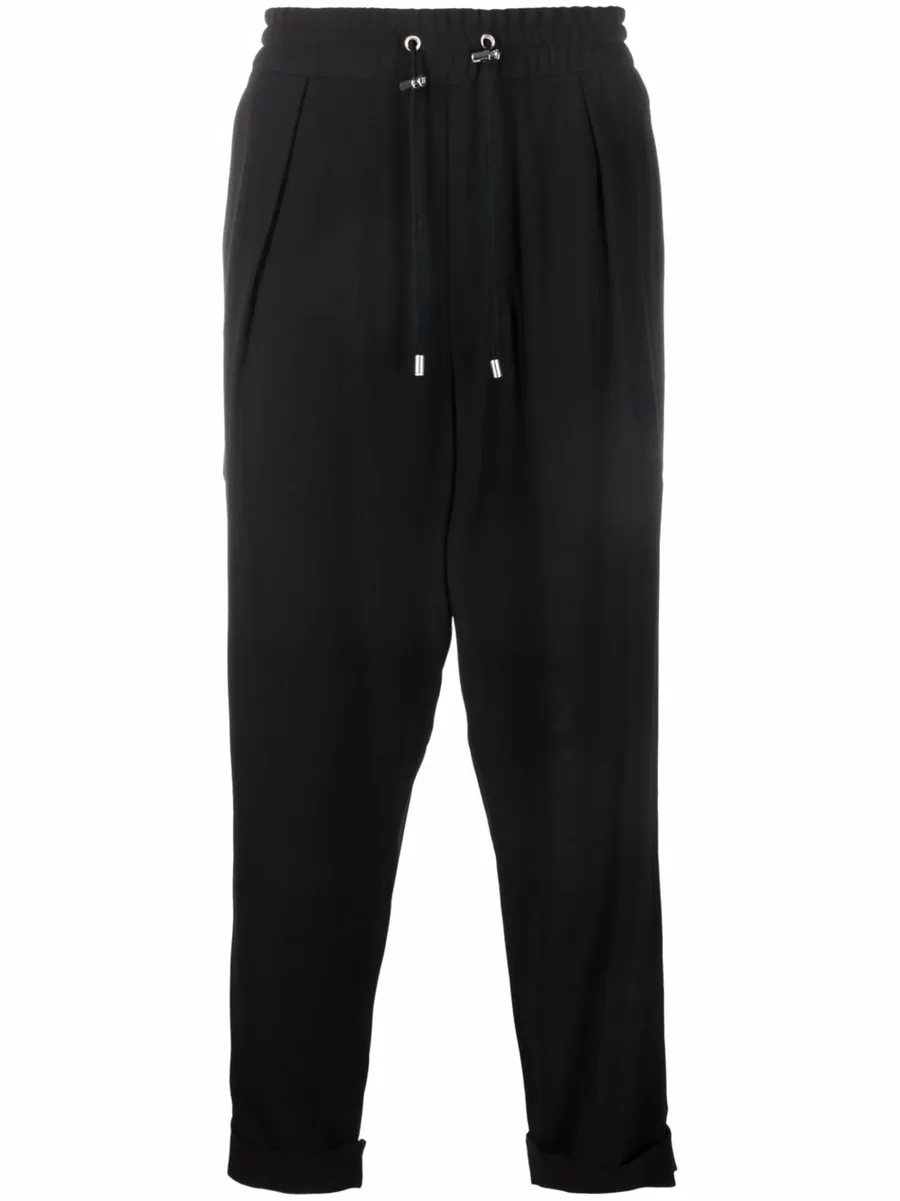 slouchy crepe tapered-leg track pants 1