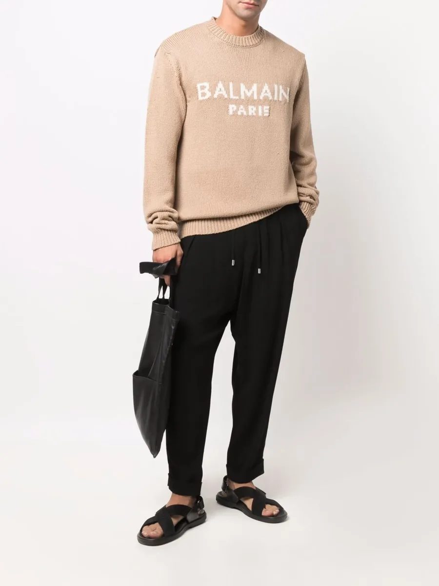 slouchy crepe tapered-leg track pants 3