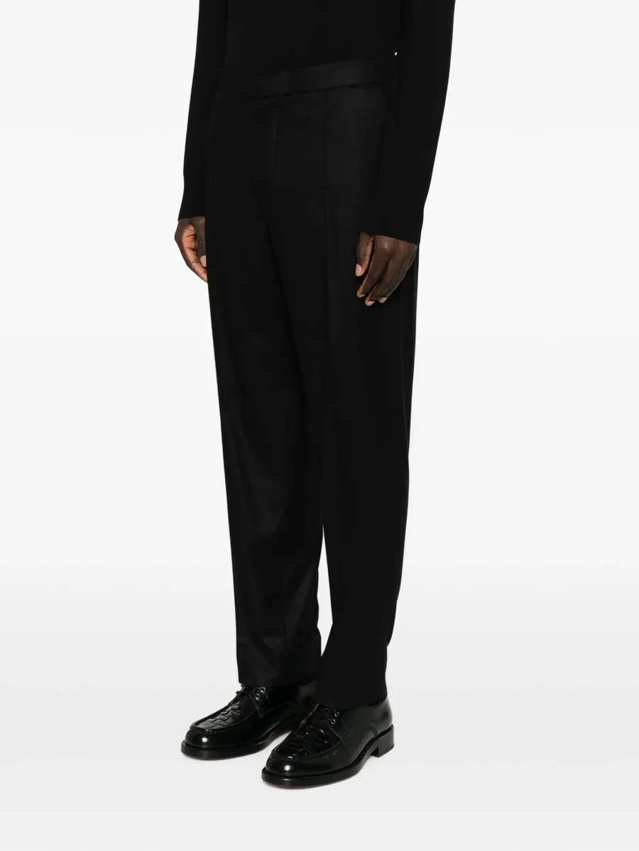 elasticated-waistband pressed-crease trousers 3