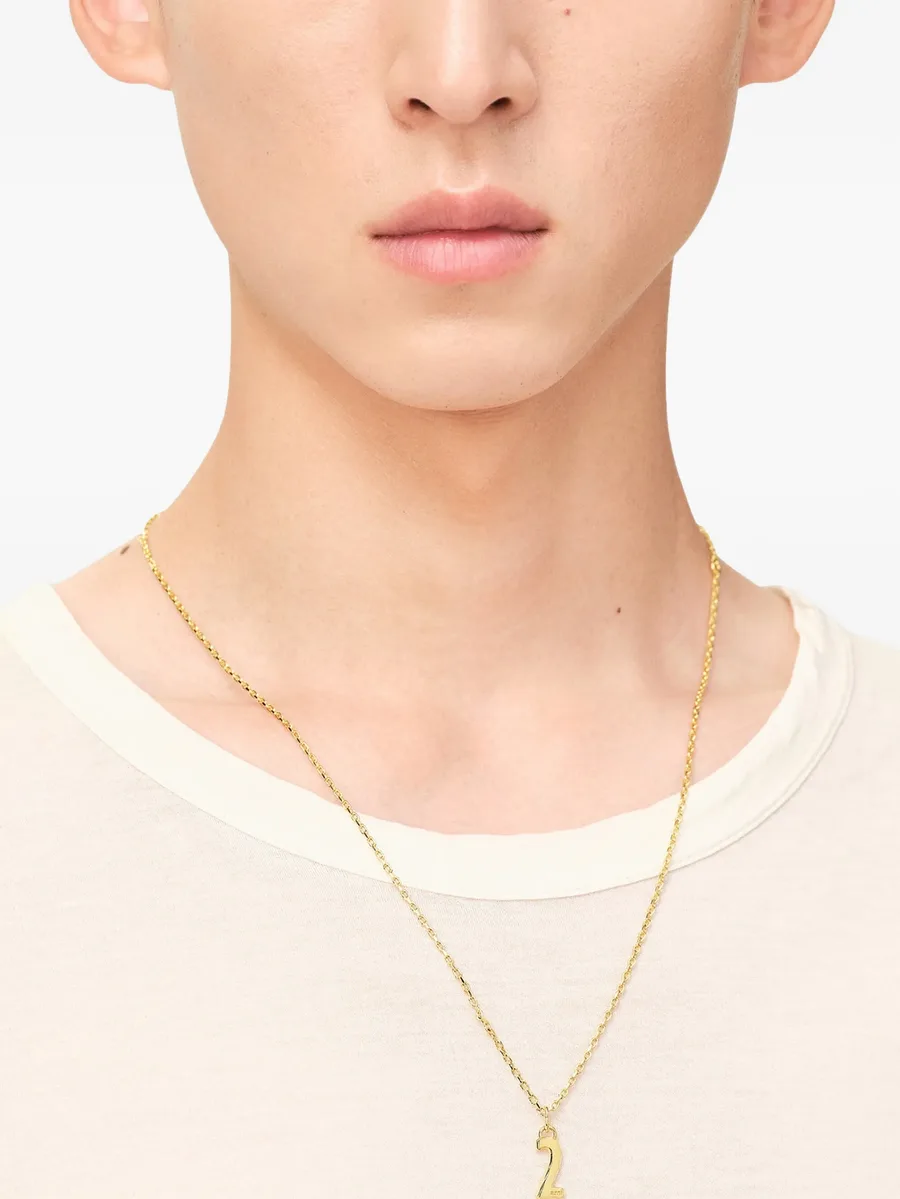 hammered number pendant necklace 3