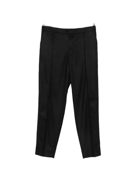 elasticated-waistband pressed-crease trousers
