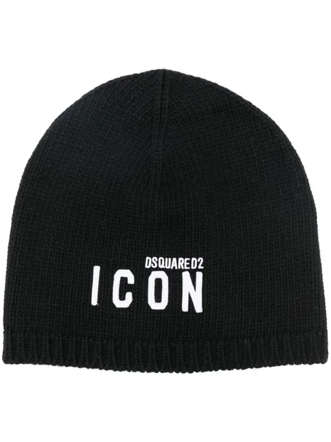 Be Icon-embroidered ribbed beanie