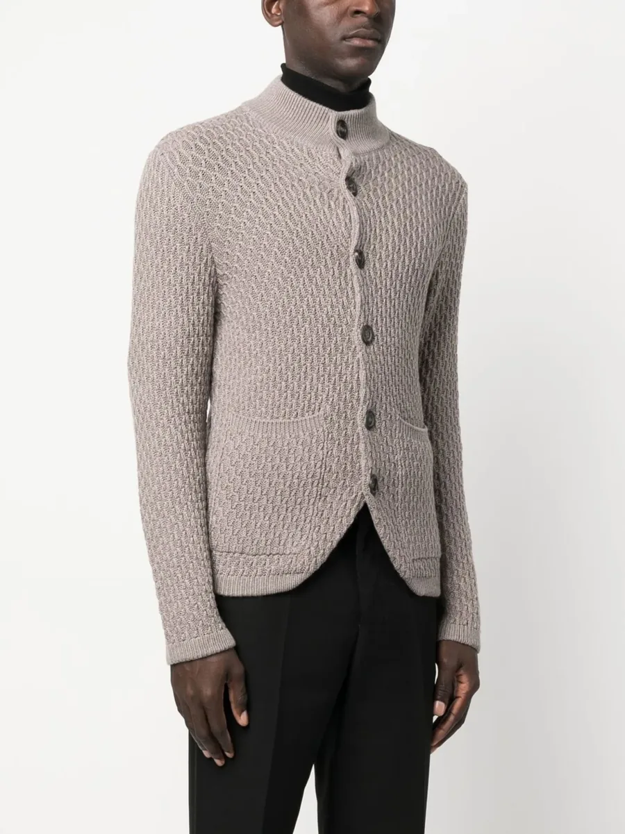 textured-knit merino wool cardigan 6