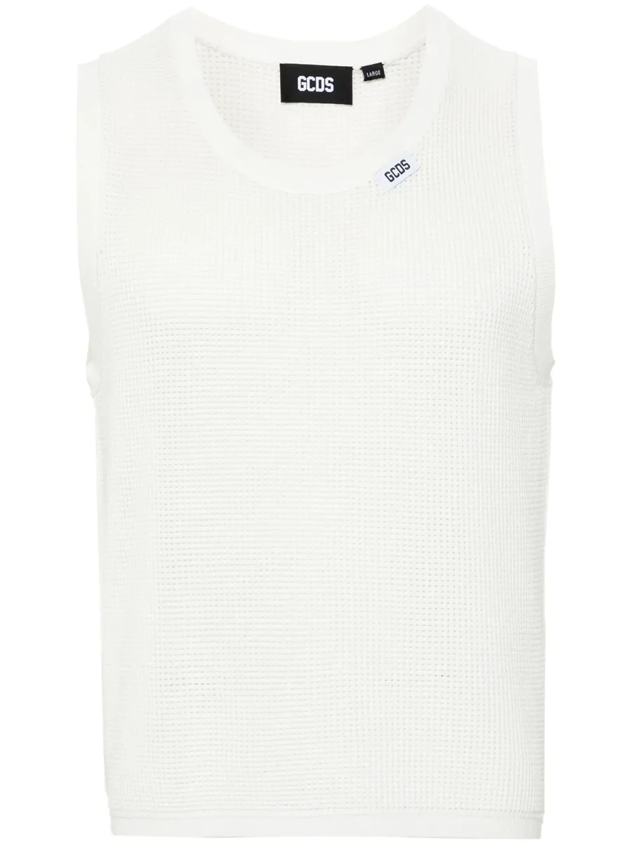 waffle-knit sleeveless jumper 1