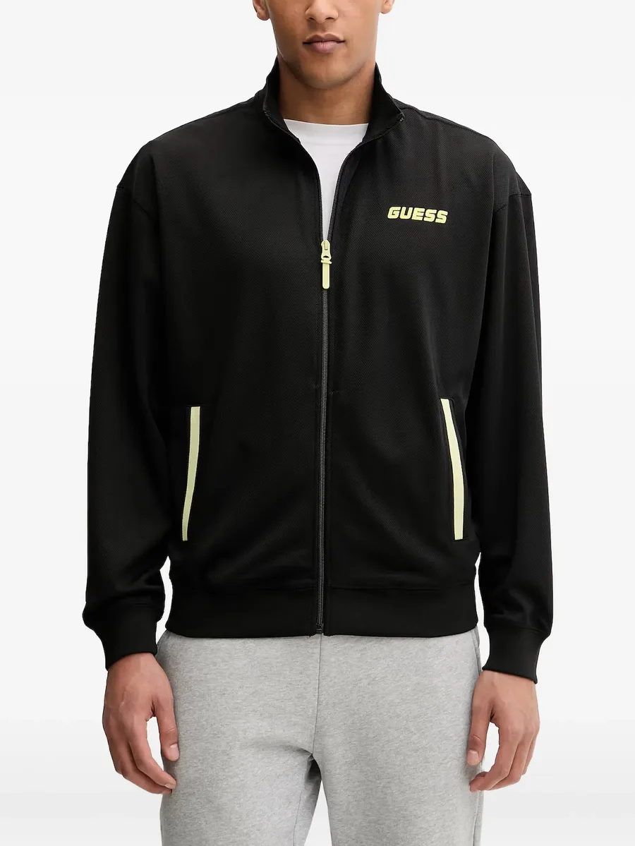 logo-print zip-up sweater 1
