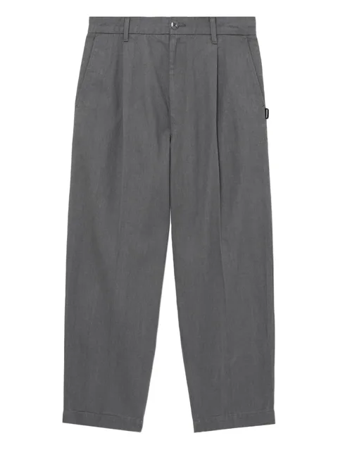 pleated-pocket cuffed trousers