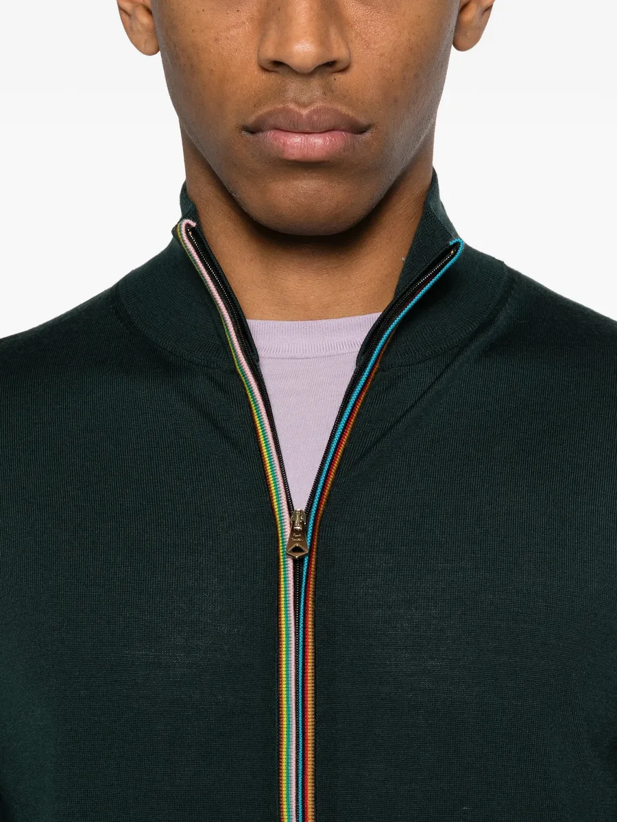 Signature Stripe zip through cardigan 10