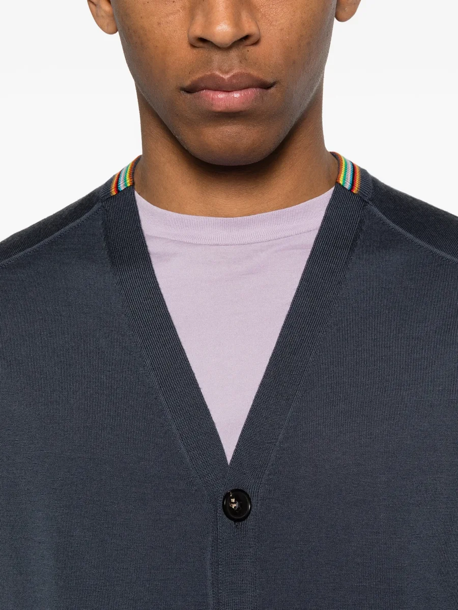 Signature Stripe striped V-neck cardigan 10