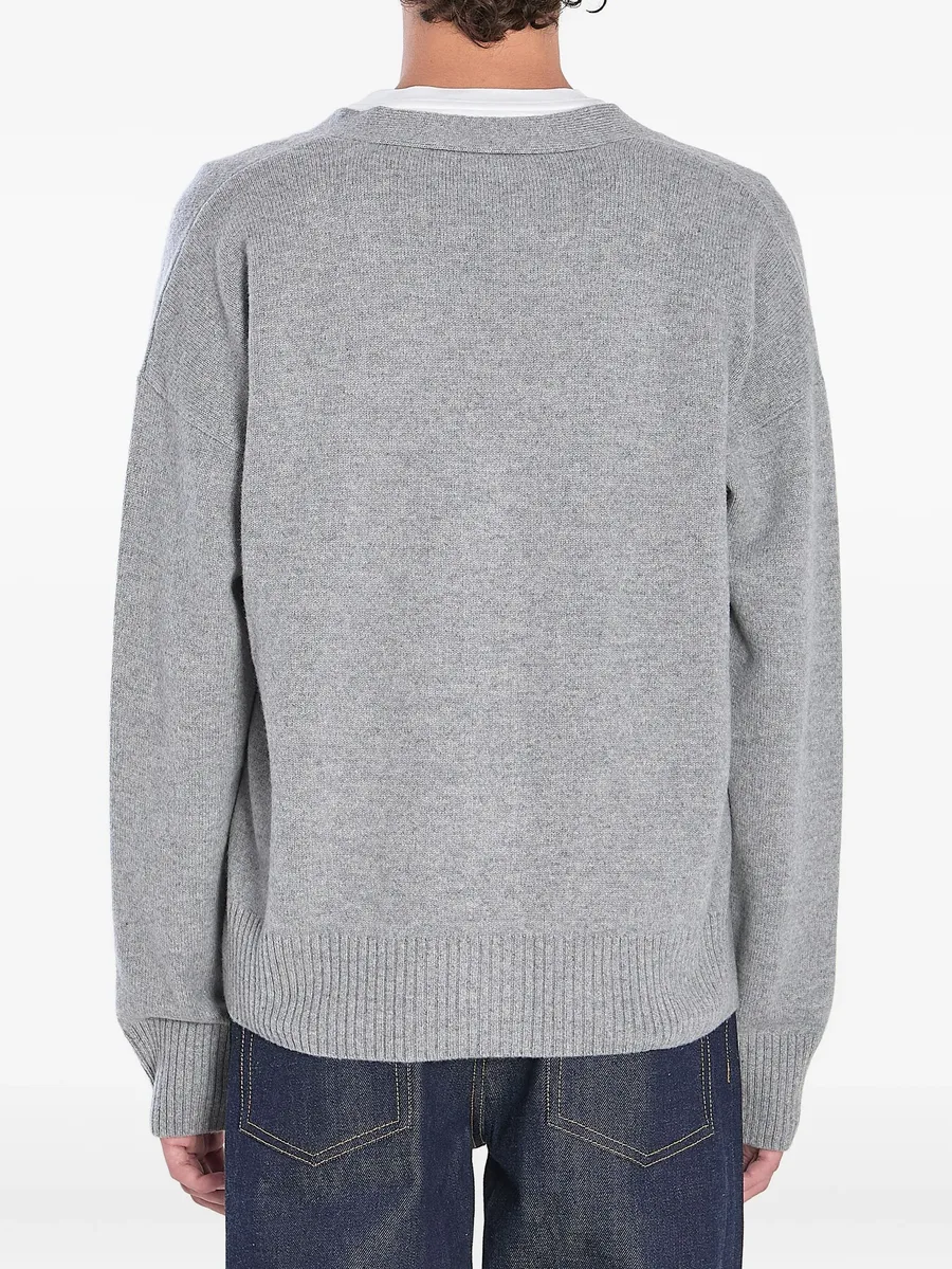 embroidered-logo button cardigan 8