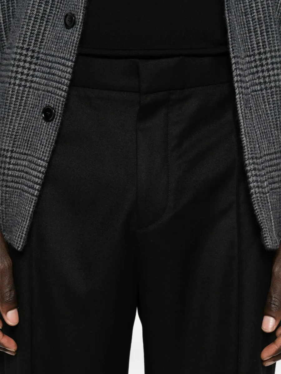 elasticated-waistband pressed-crease trousers 5