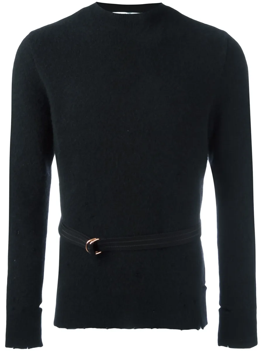 distressed crew neck sweater 1