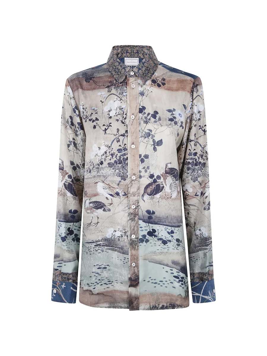 floral-print silk shirt 1