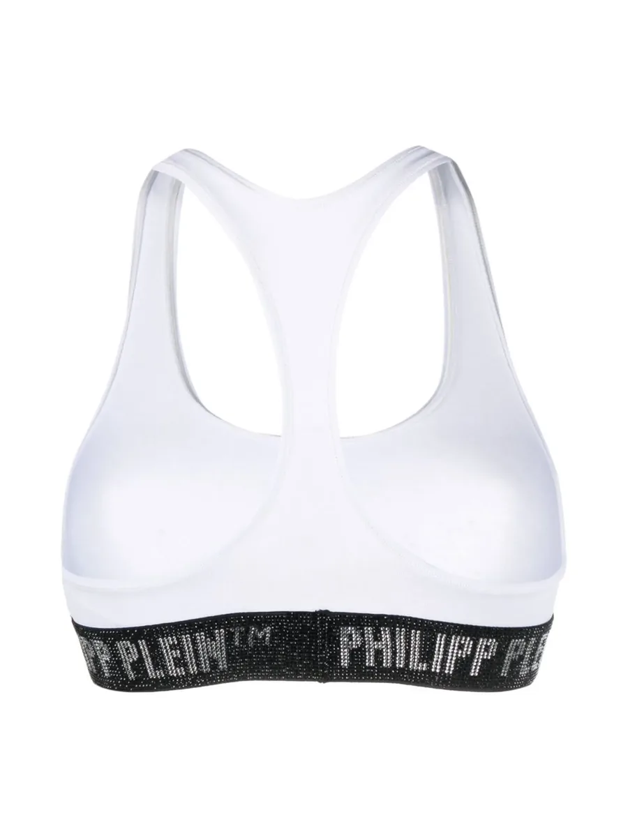 logo-embellished cotton sports bra 3