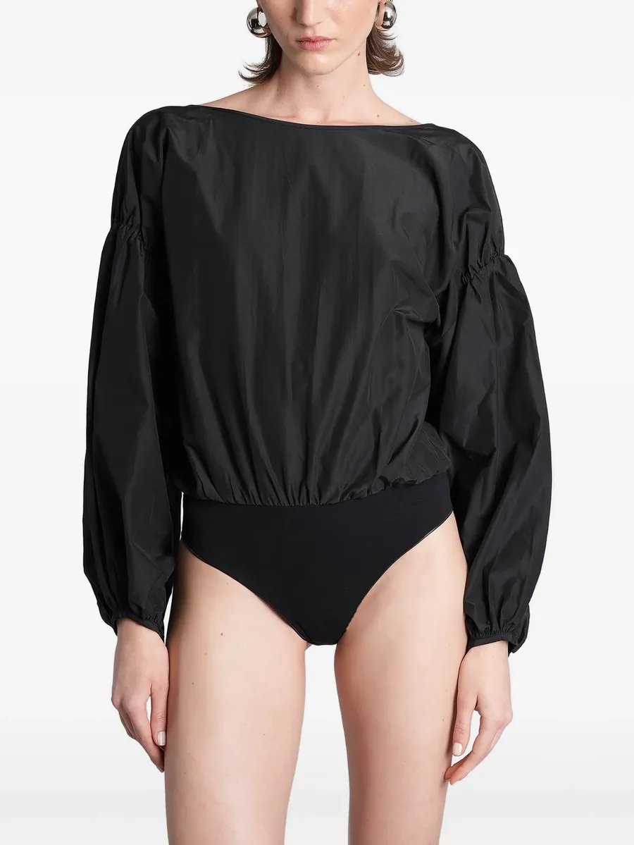 Clara open-back balloon-sleeve bodysuit 1