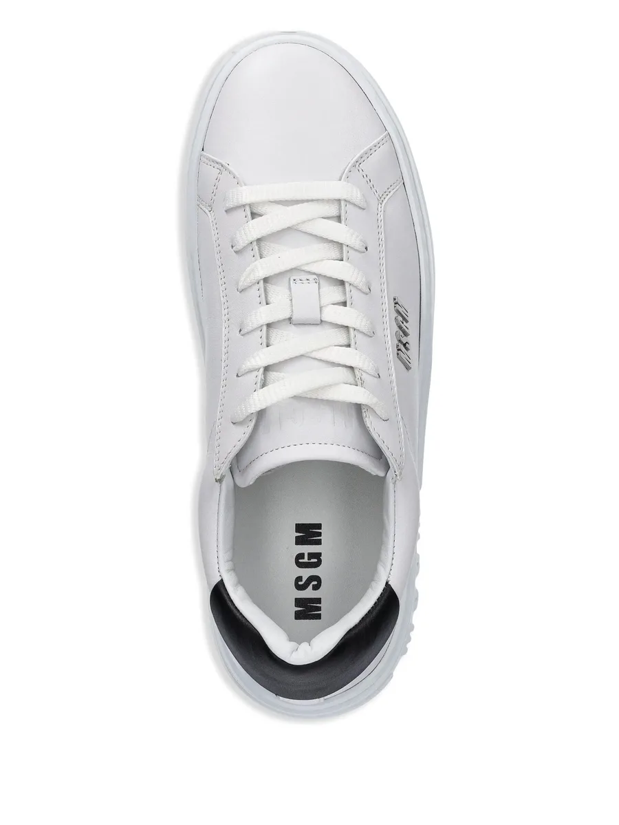 logo-plaque leather sneakers 8