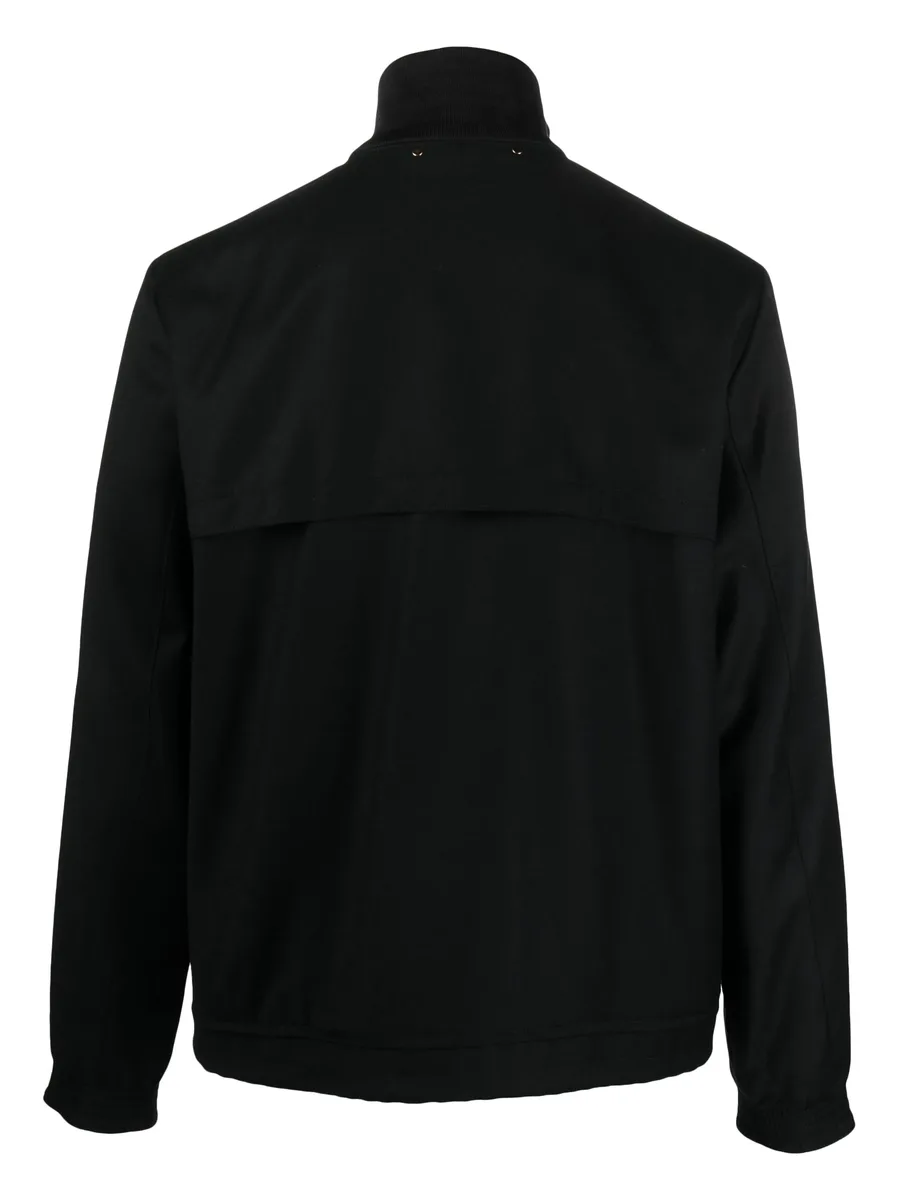 ribbed-collar jersey-texture bomber jacket 3