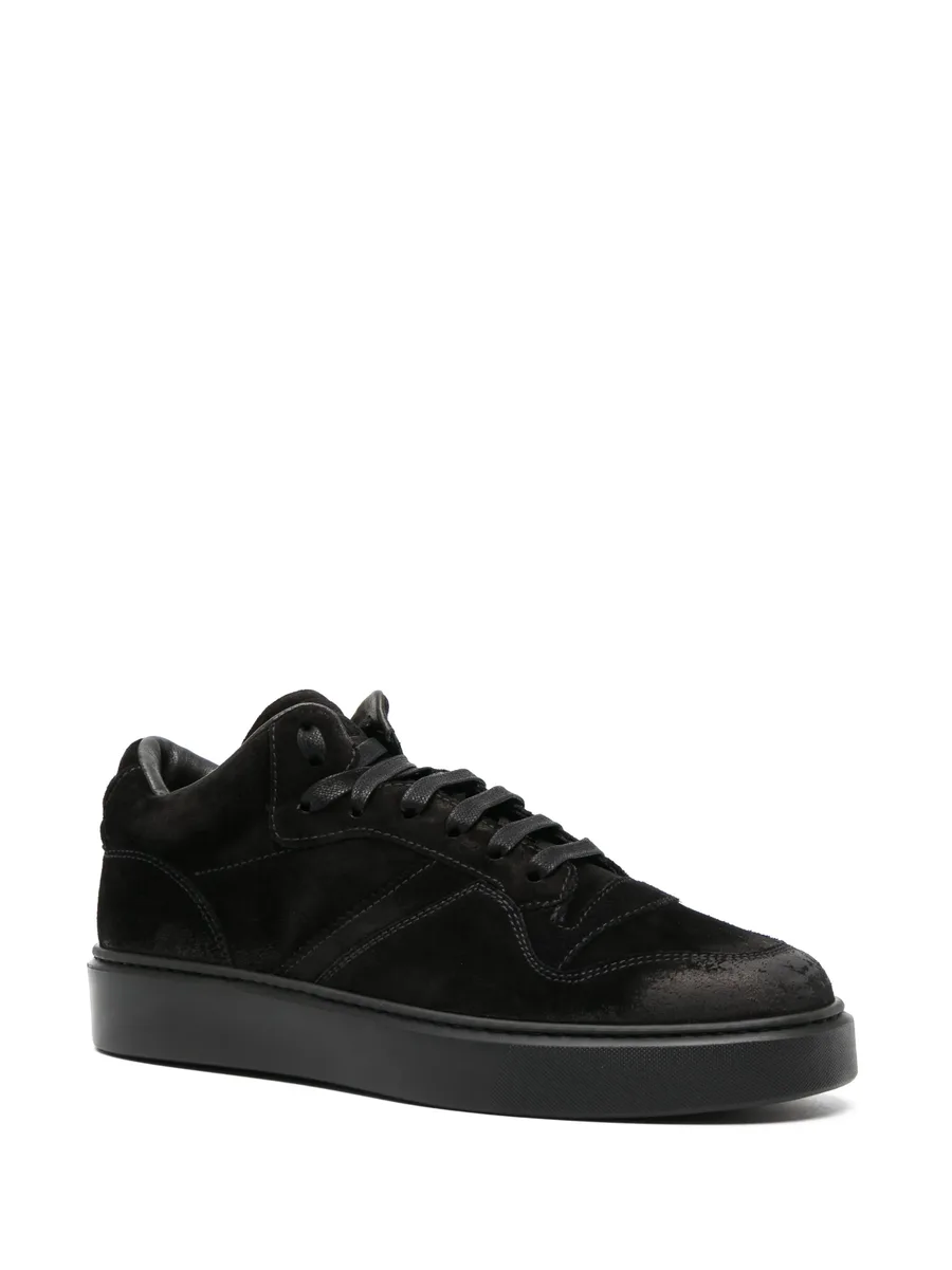 logo-debossed suede sneakers 4