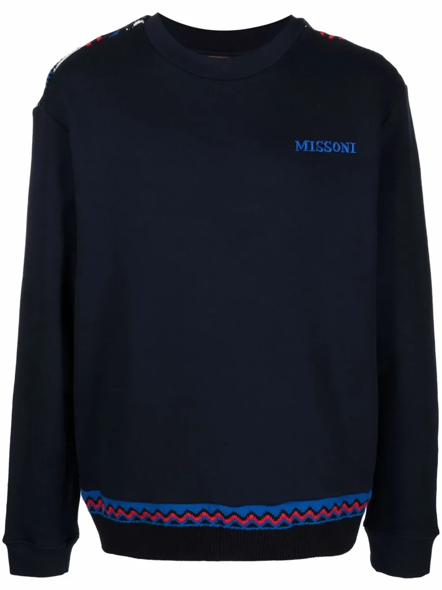 zig-zag detail logo sweatshirt 1