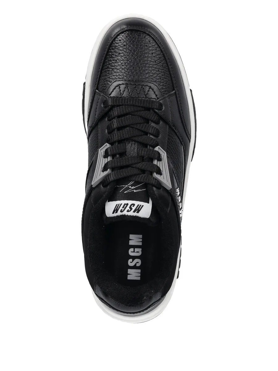 panelled leather sneakers 7