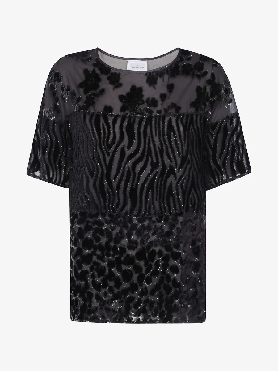 patchwork devoré-effect T-shirt 1