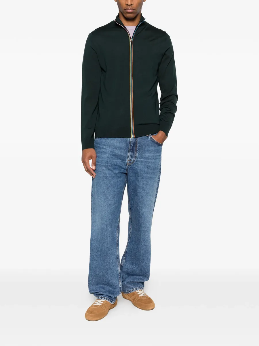 Signature Stripe zip through cardigan 4