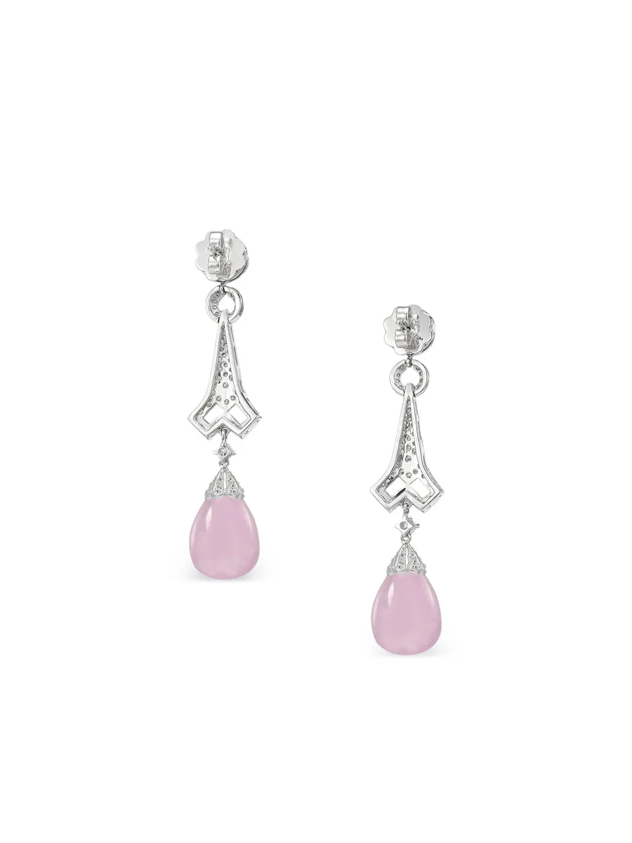 14K white gold and rhodium vermeil Moderne multi-stone earrings 5