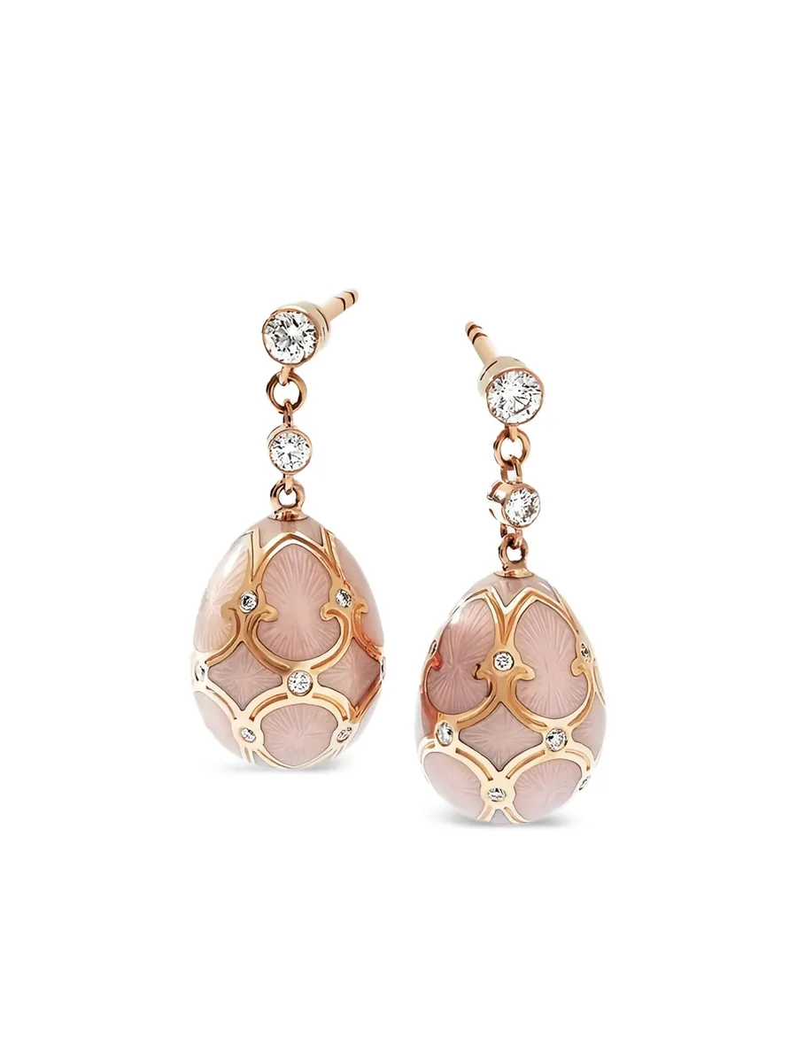 серьги-подвески Heritage Egg из розового золота с бриллиантами 8
