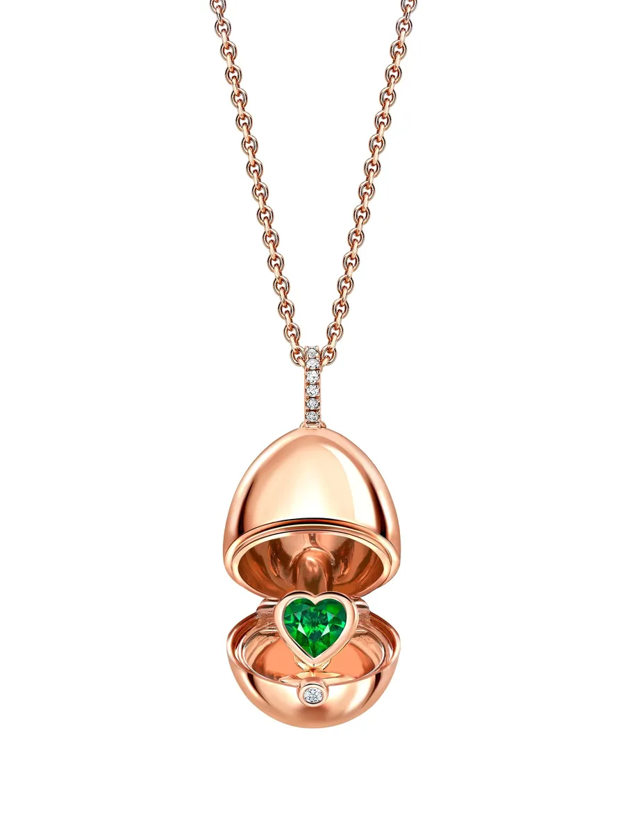 золотая подвеска Essence Heart Surprise Locket с камнями 1