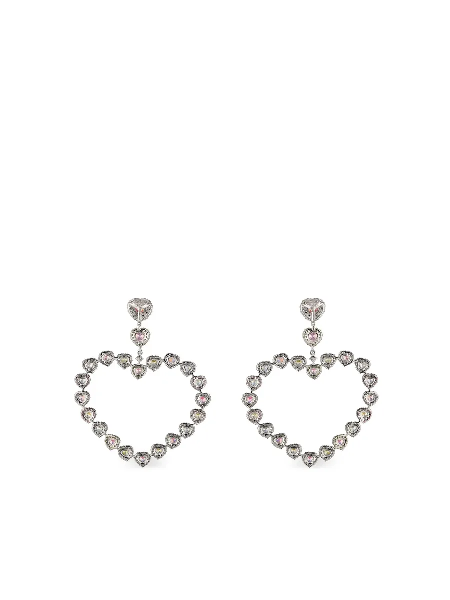 серьги Love Heart из белого золота с бриллиантами 6