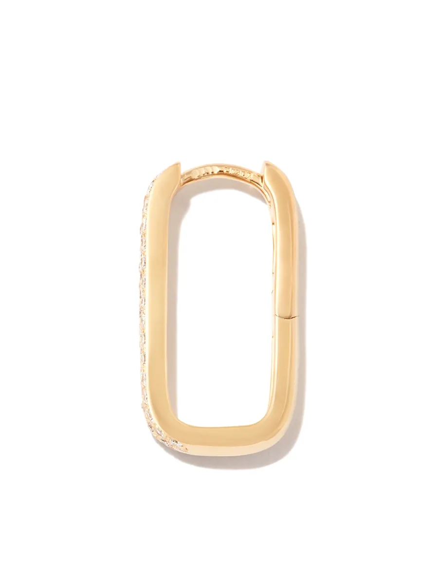 серьга Mini Rectangle из желтого золота с бриллиантами 5