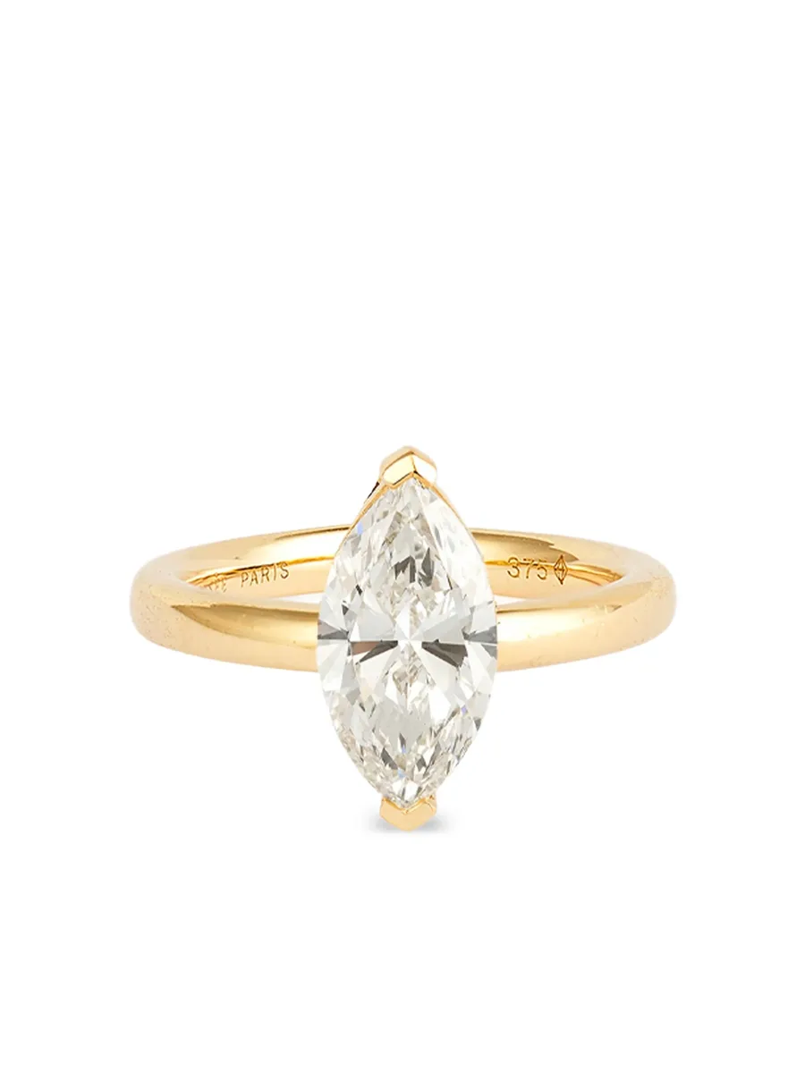 кольцо Marquise из желтого золота с бриллиантами 1