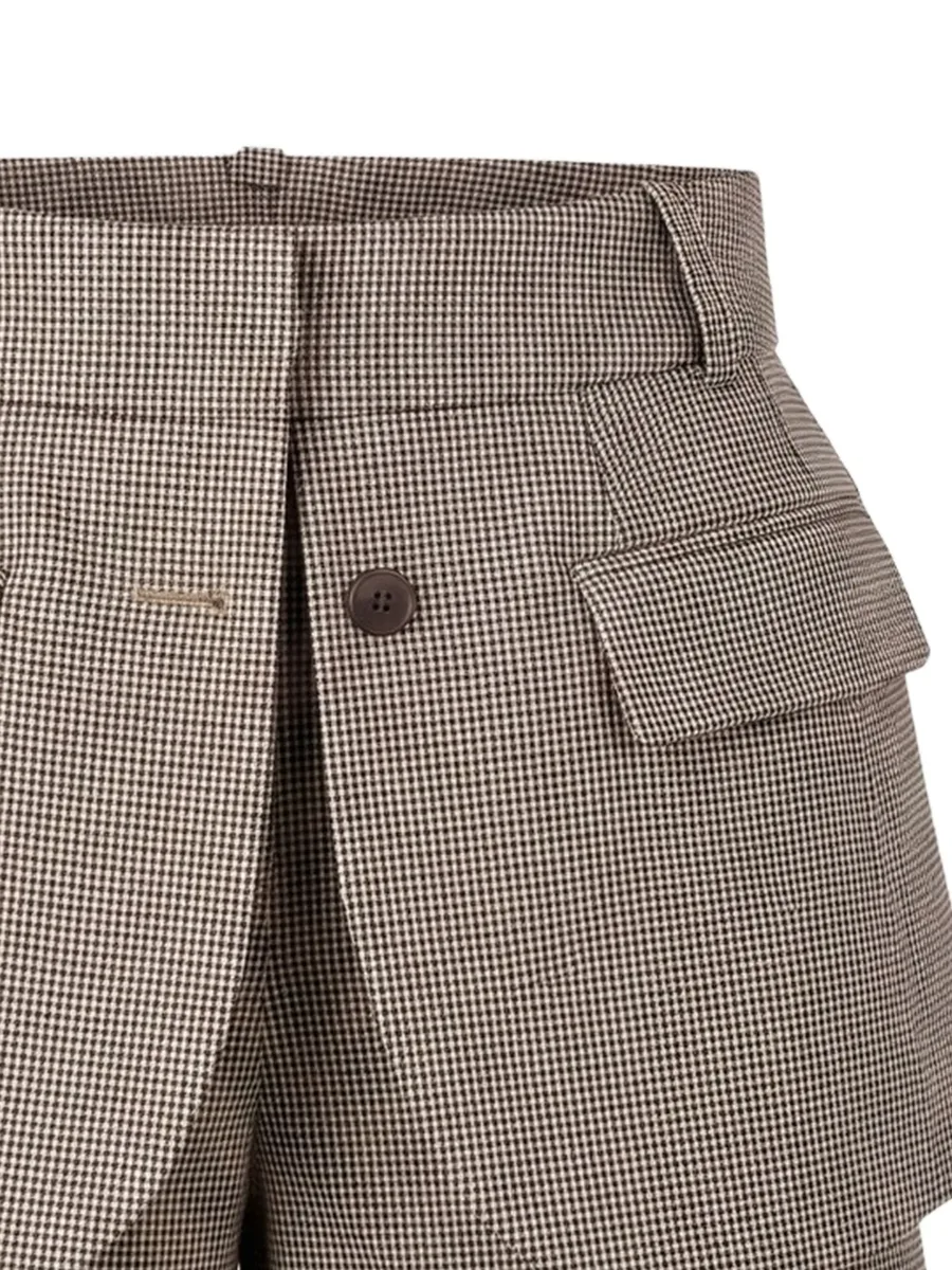 jacket-hem checked mini shorts 3