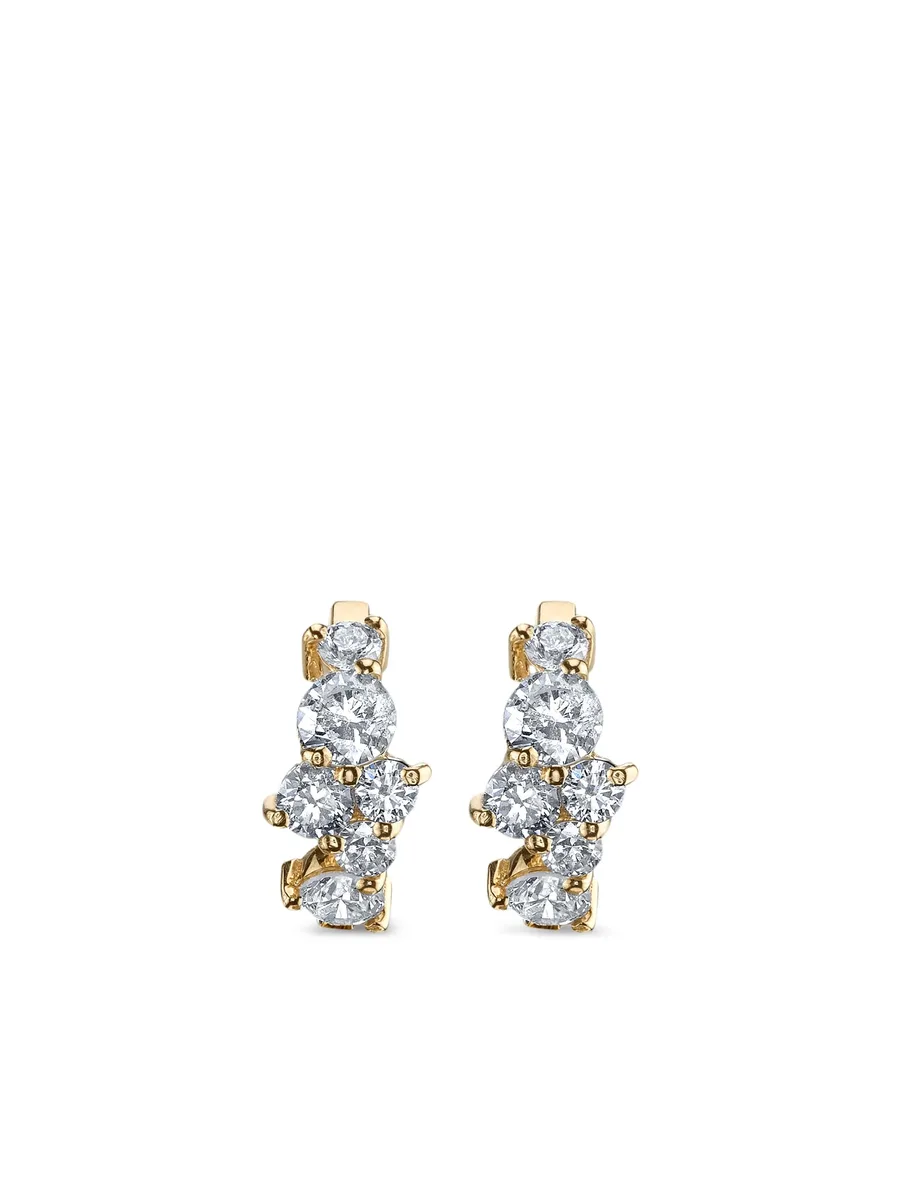 14kt yellow gold Cocktail diamond hoops 1