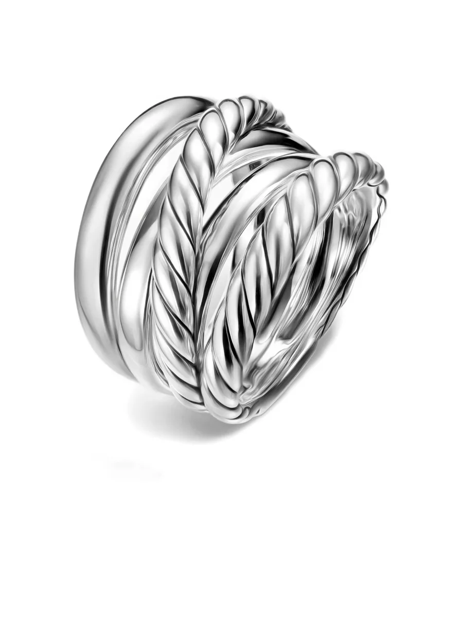 серебряное кольцо Five Row Cable 10